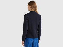 Knit jacket in wool and cashmere blend