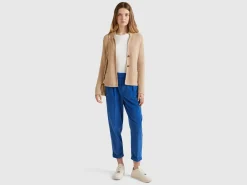 Knit jacket in wool and cashmere blend