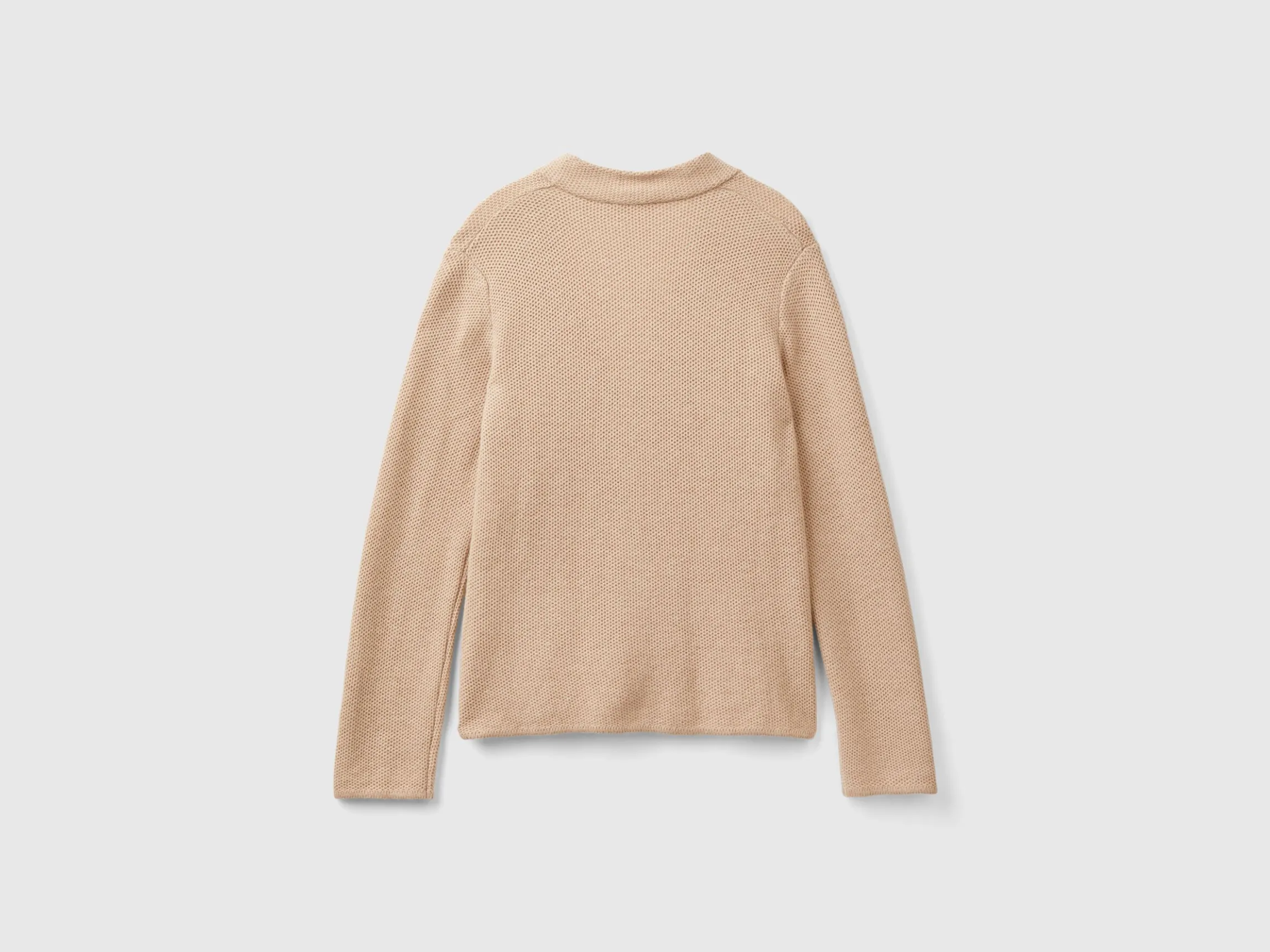 Knit jacket in wool and cashmere blend