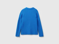 Knit jacket in wool and cashmere blend