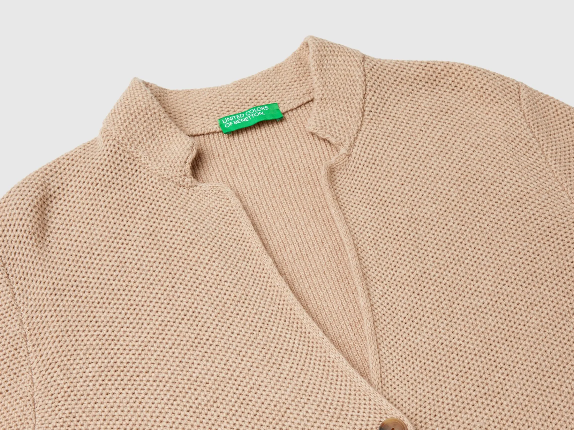 Knit jacket in wool and cashmere blend