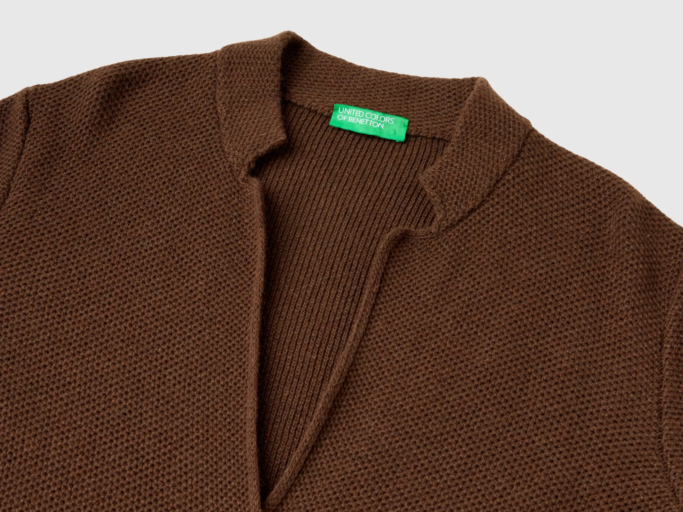 Knit jacket in wool and cashmere blend