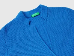 Knit jacket in wool and cashmere blend