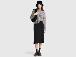 Knit midi skirt