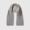 Knit scarf in stretch wool blend