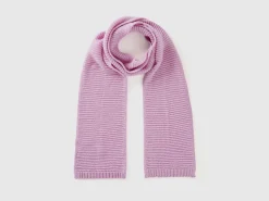 Knit scarf in stretch wool blend