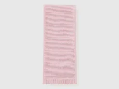 Knit scarf in stretch wool blend