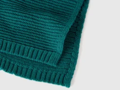 Knit scarf in stretch wool blend