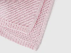 Knit scarf in stretch wool blend