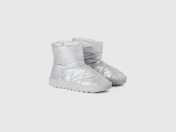 Laminated effect ankle boots