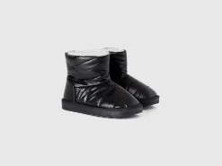 Laminated effect ankle boots
