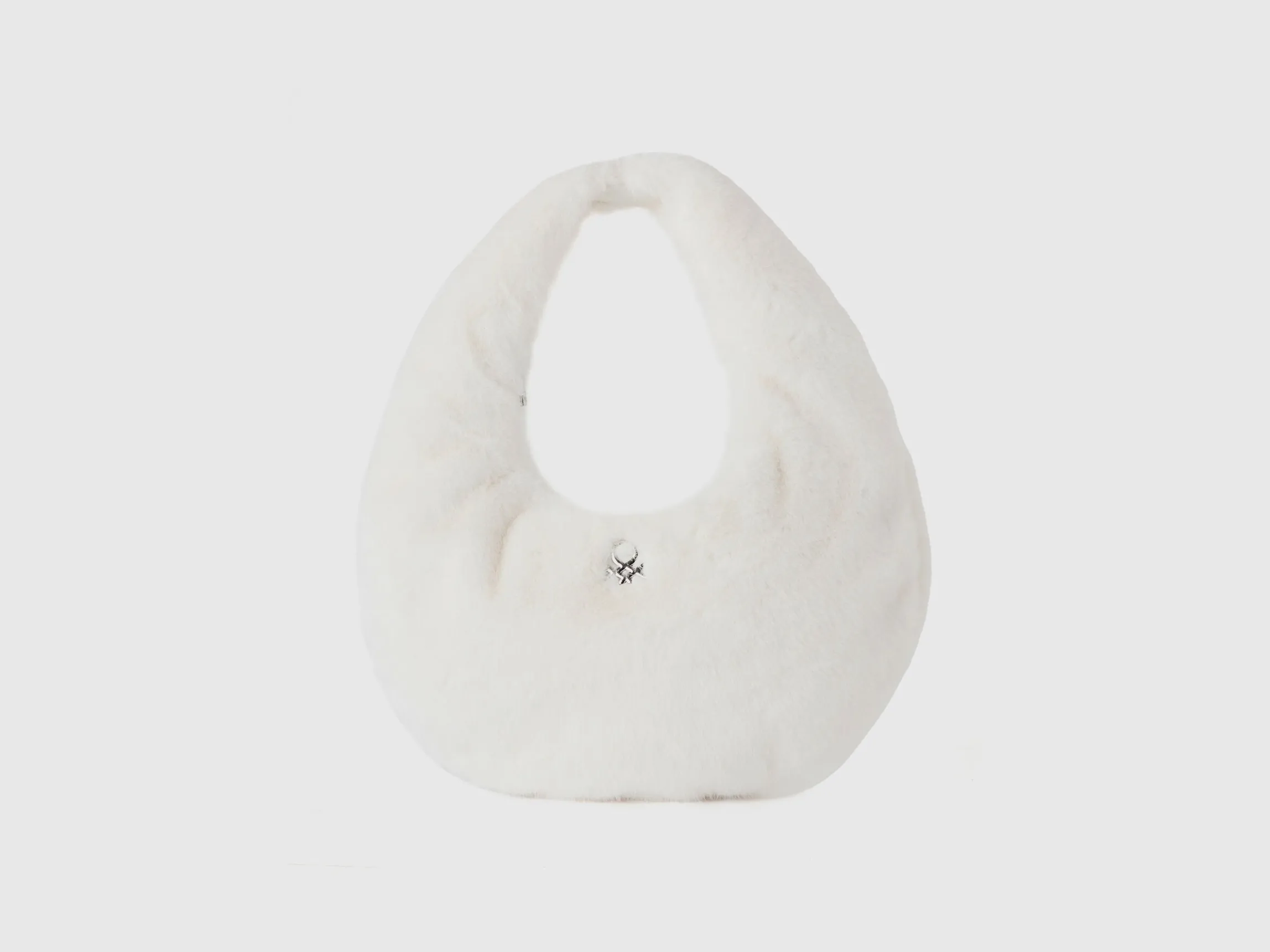 Large crescent moon bag in faux fur