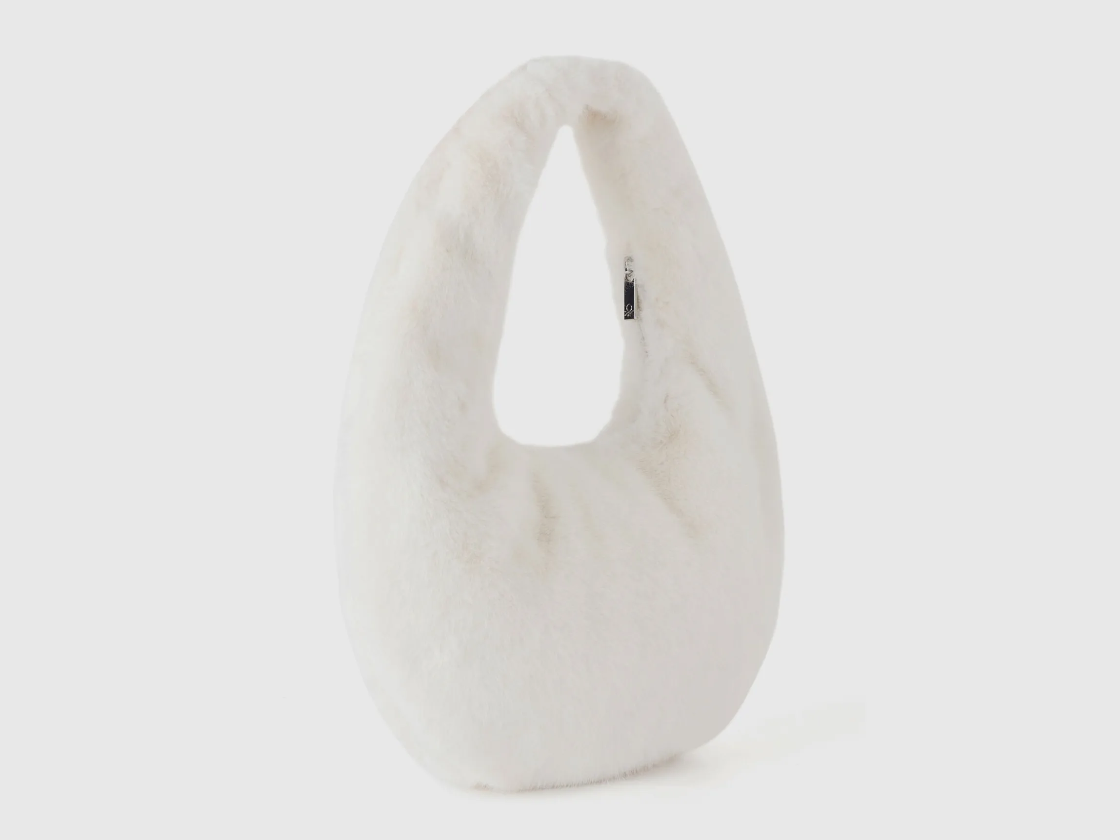 Large crescent moon bag in faux fur