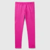 Leggings in stretch cotton with logo