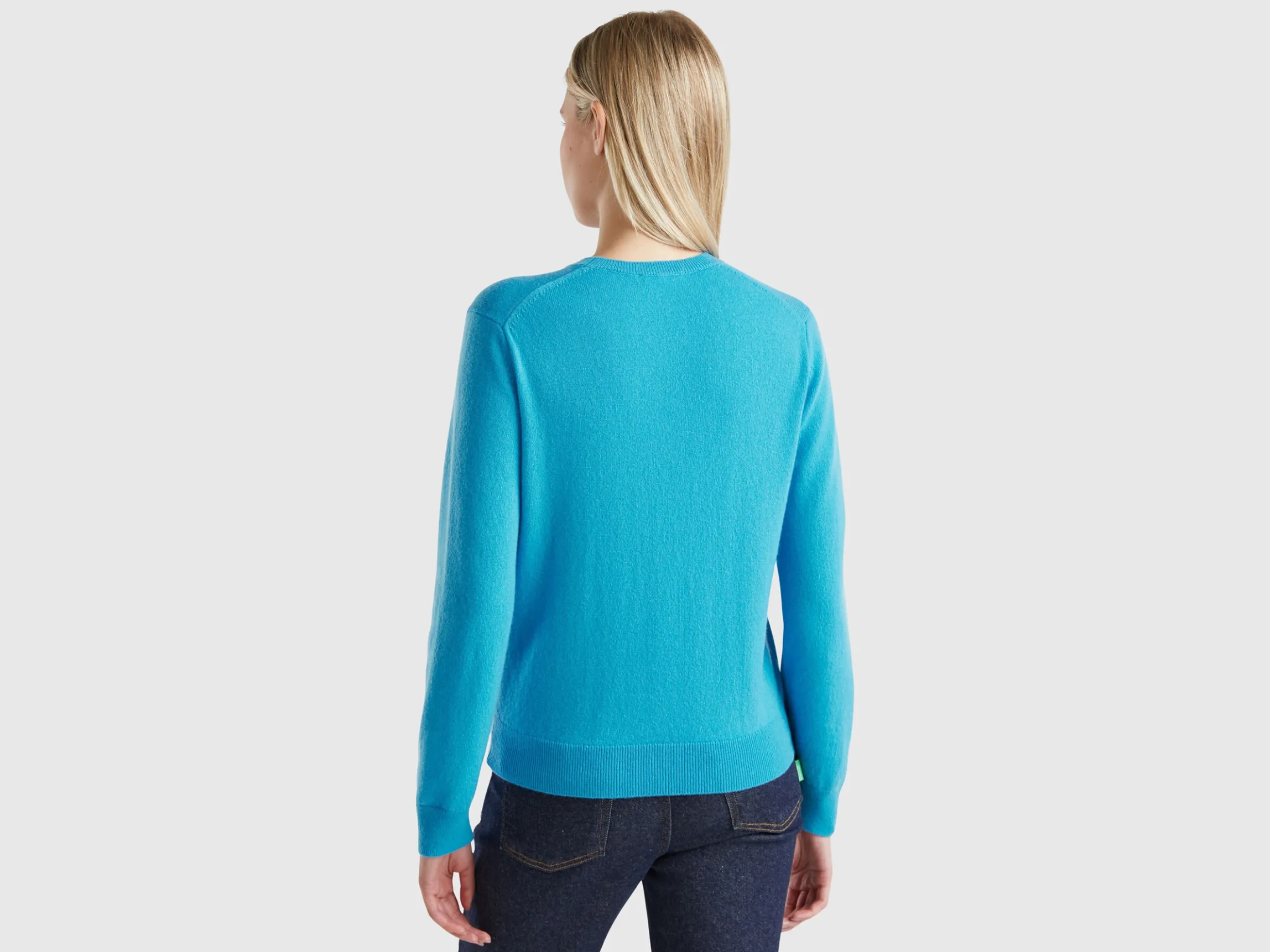 Light blue sweater in pure cashmere