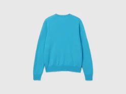 Light blue sweater in pure cashmere