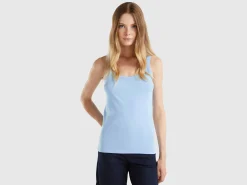 Light blue tank top in pure cotton