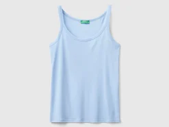 Light blue tank top in pure cotton
