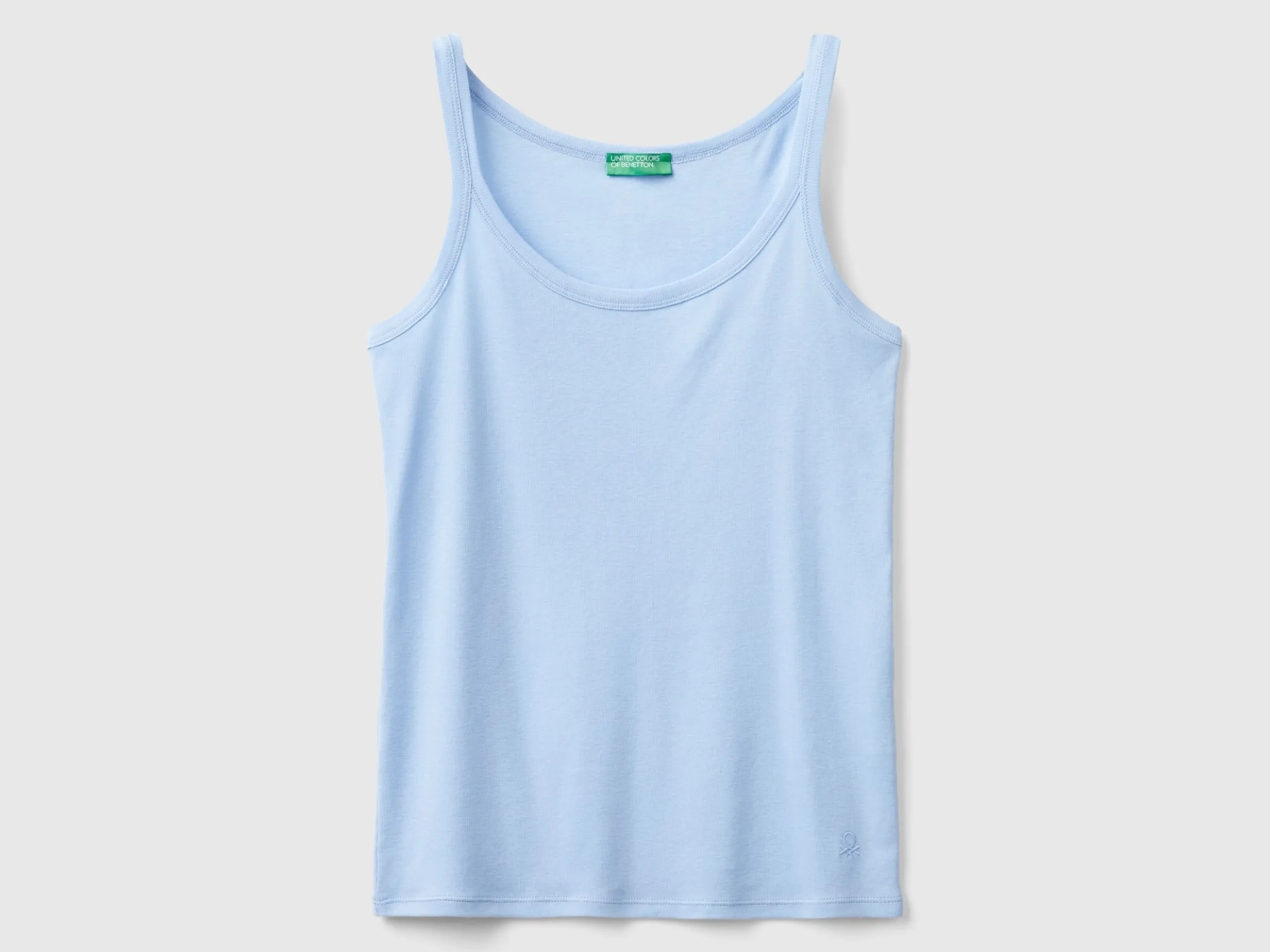 Light blue tank top in pure cotton