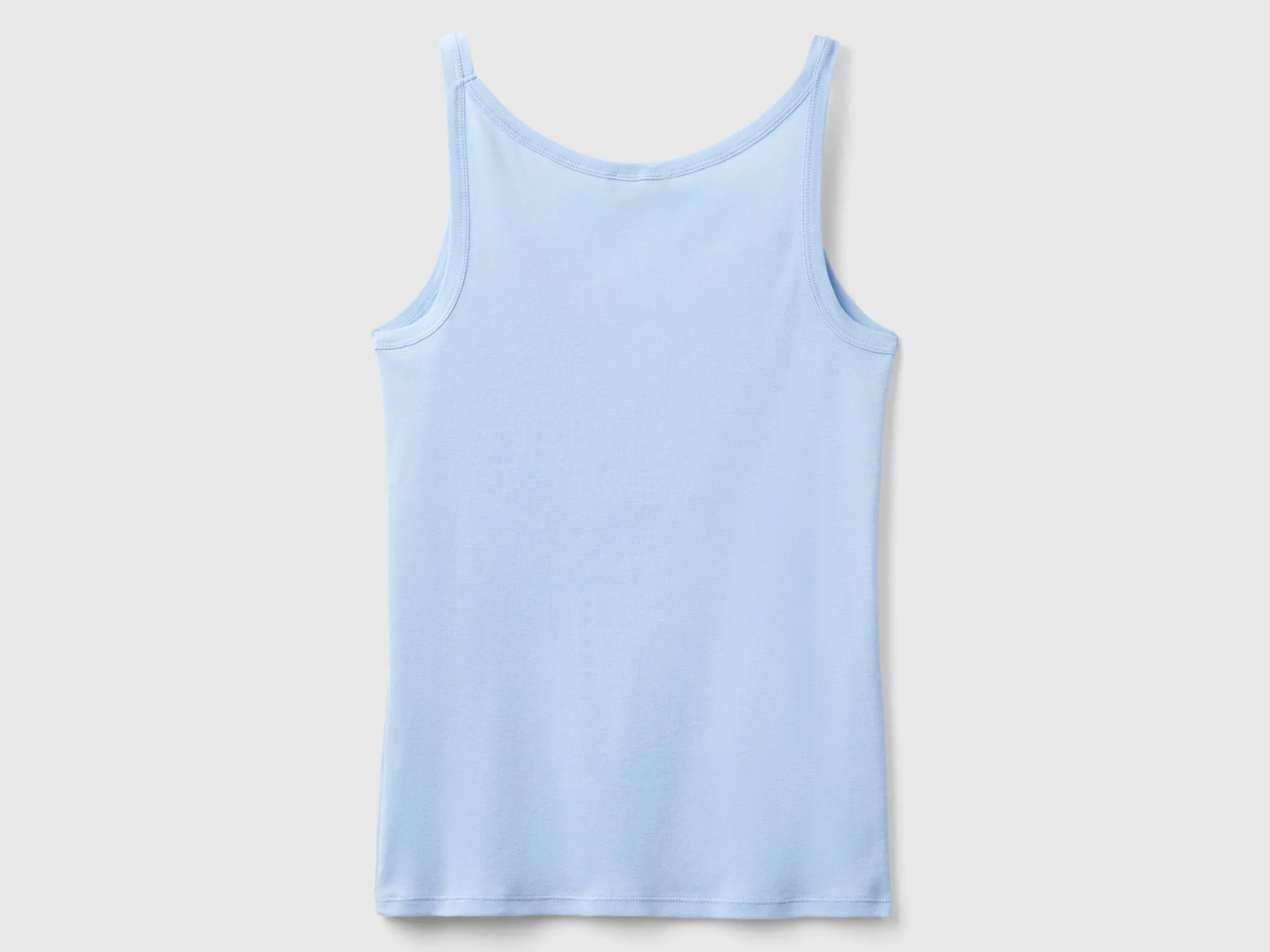 Light blue tank top in pure cotton