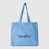 Light blue tote bag in pure cotton