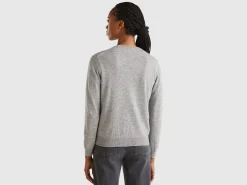 Light gray cardigan in cashmere and wool blend