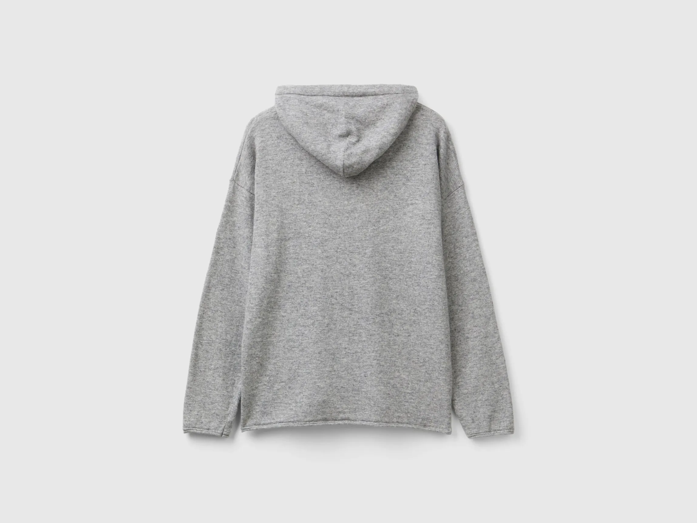 Light gray cashmere blend sweater with hood