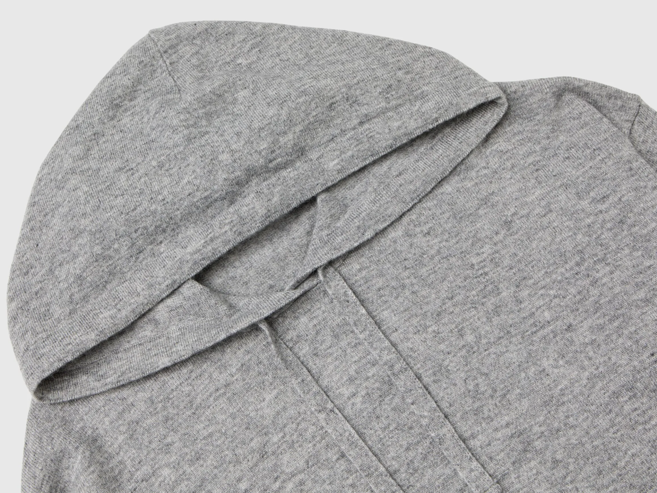 Light gray cashmere blend sweater with hood