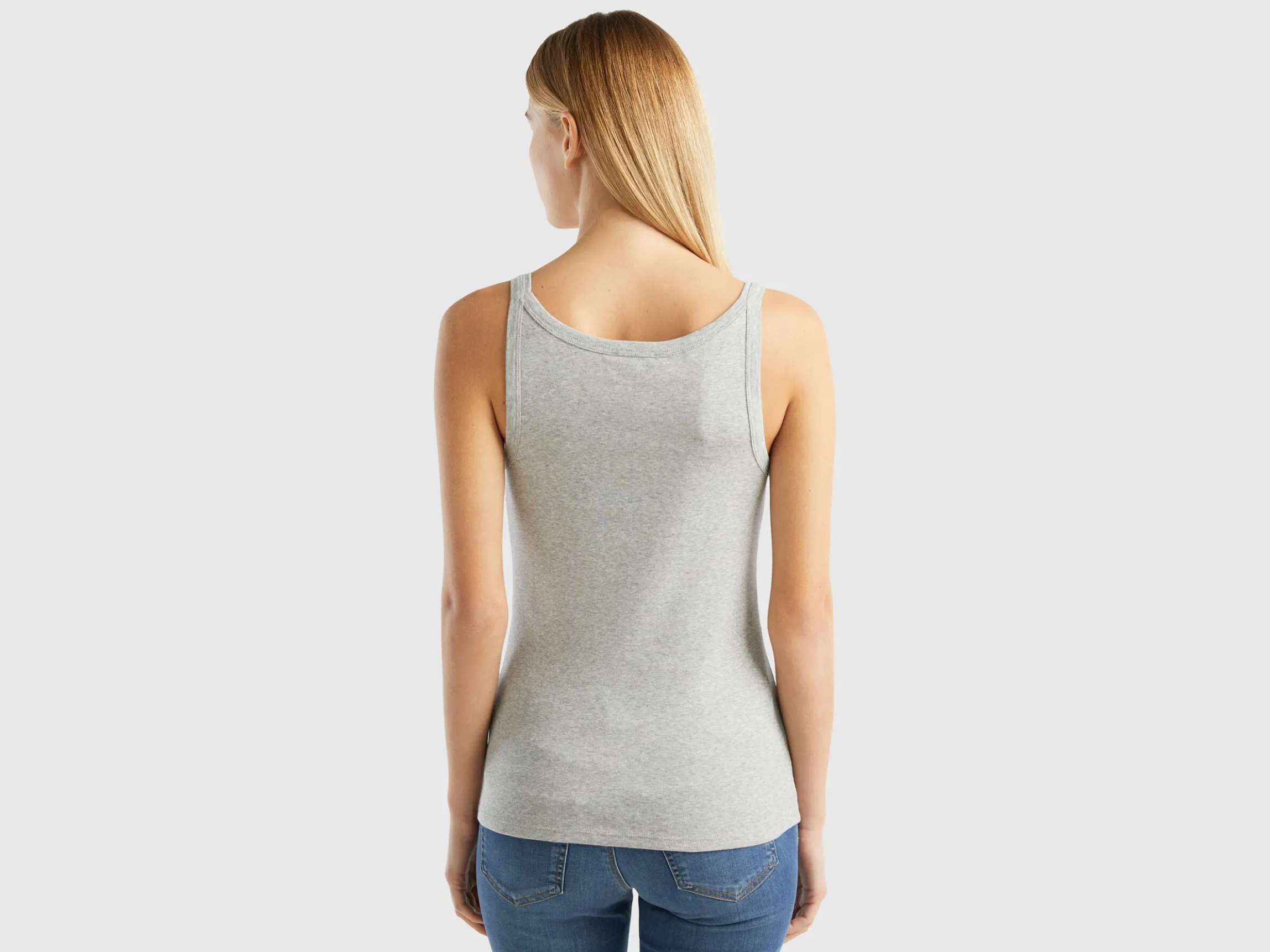 Light gray pure cotton tank top