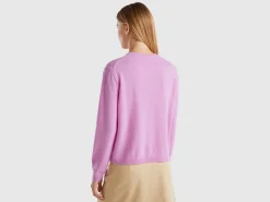 Lilac cardigan in pure Merino wool