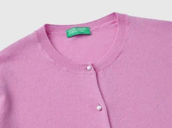 Lilac cardigan in pure Merino wool
