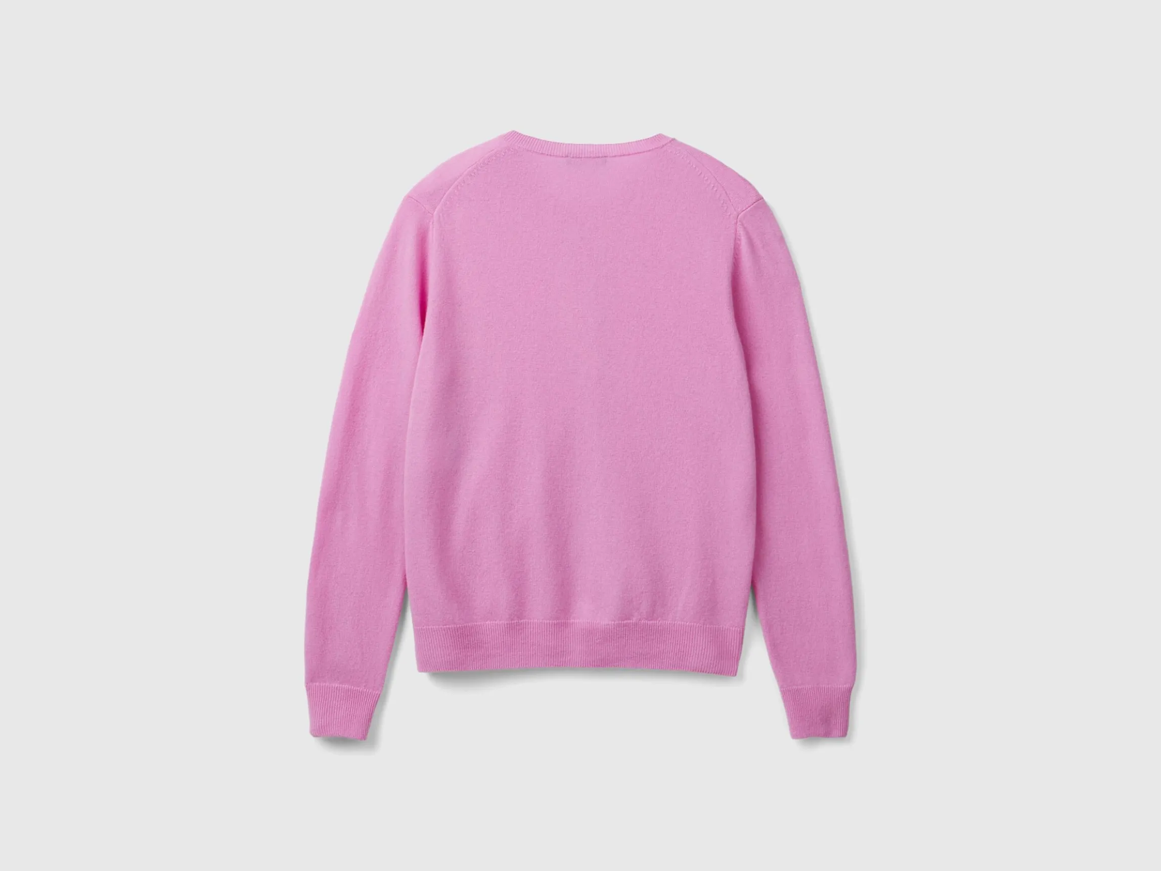 Lilac crew neck cardigan in pure Merino wool