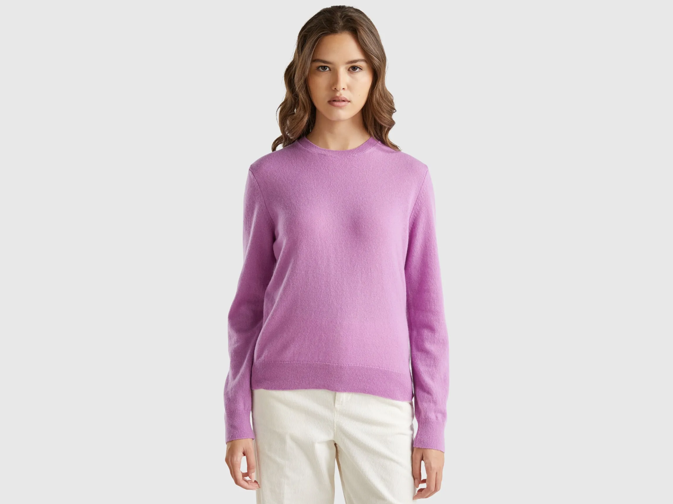 Lilac sweater in pure cashmere