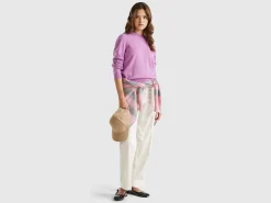 Lilac sweater in pure cashmere