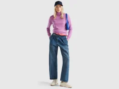 Lilac turtleneck in pure cashmere