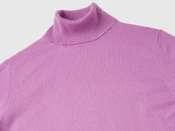 Lilac turtleneck in pure cashmere