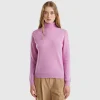 Lilac turtleneck sweater in pure Merino wool
