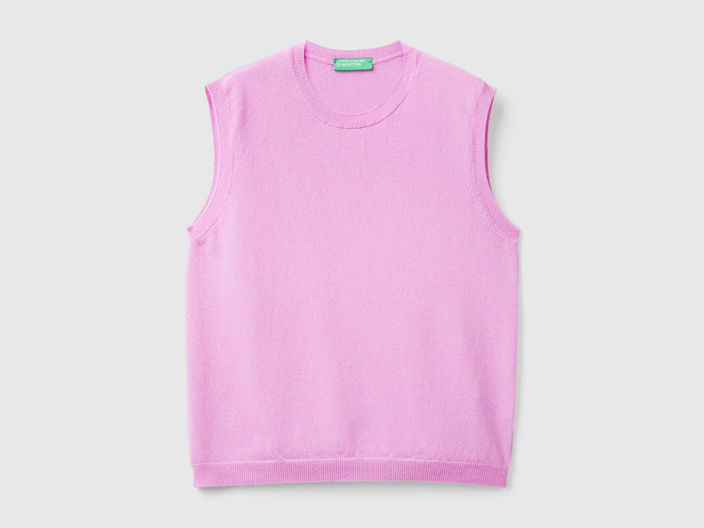 Lilac vest in pure Merino wool