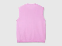 Lilac vest in pure Merino wool