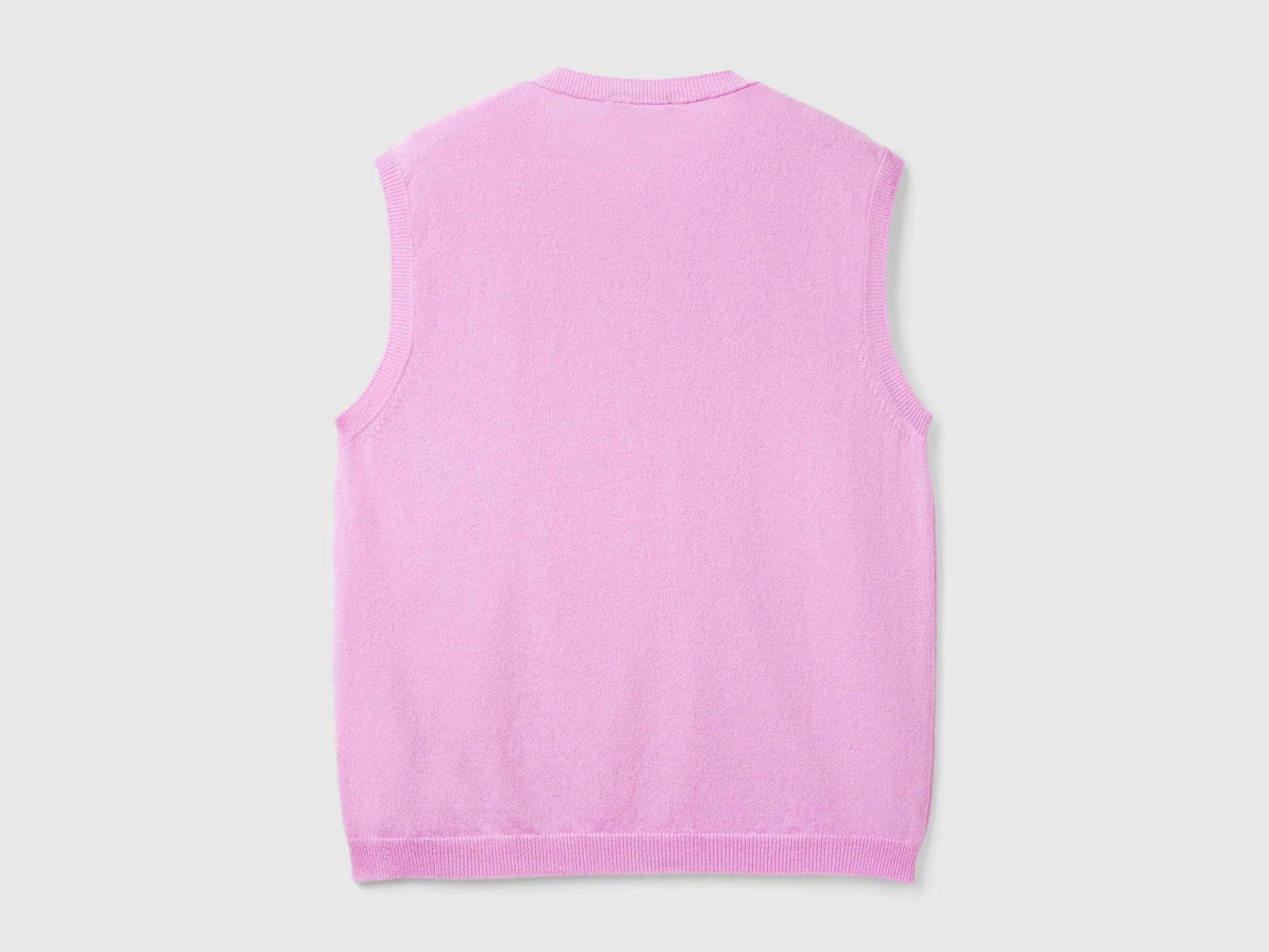 Lilac vest in pure Merino wool