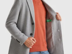 Lined coat in wool blend