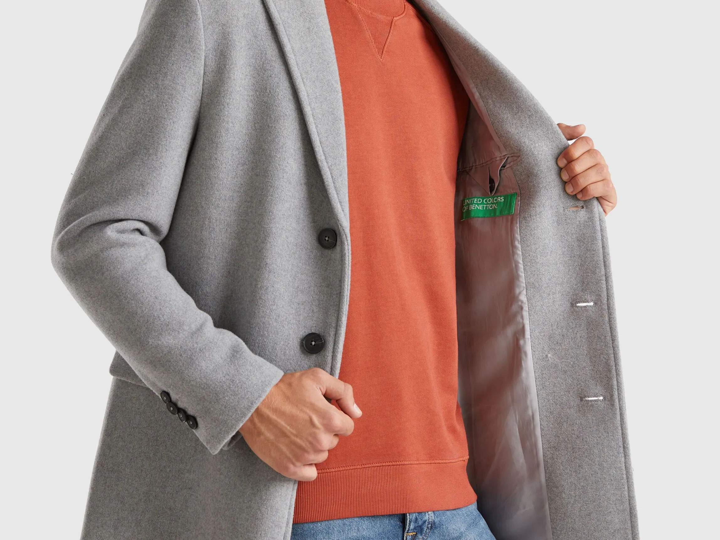 Lined coat in wool blend
