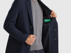 Lined coat in wool blend