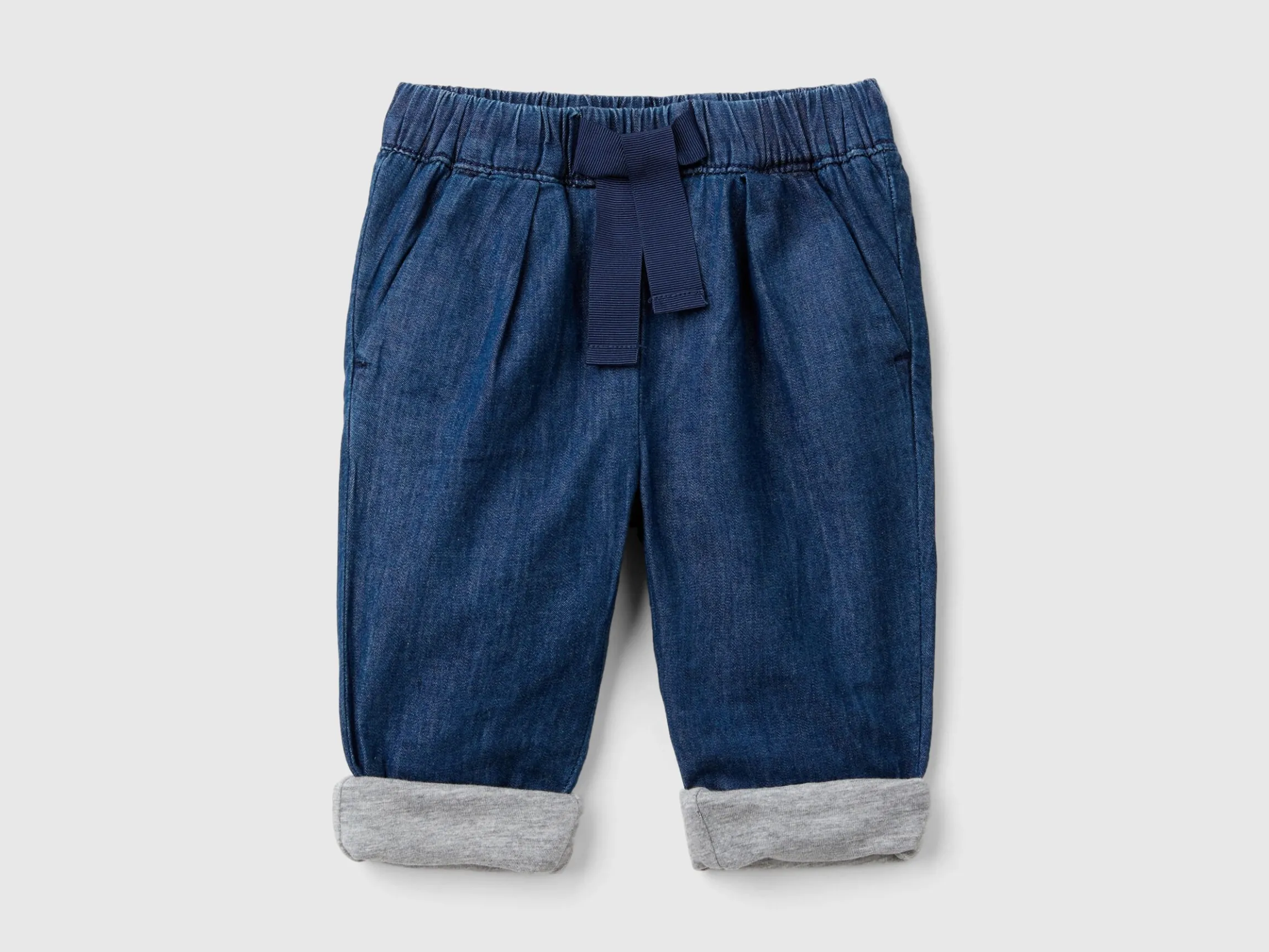 Lined trousers in chambray