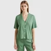 Linen blend cardigan-style t-shirt