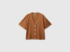 Linen blend cardigan-style t-shirt