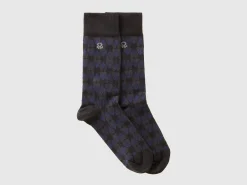 Long black patterned socks