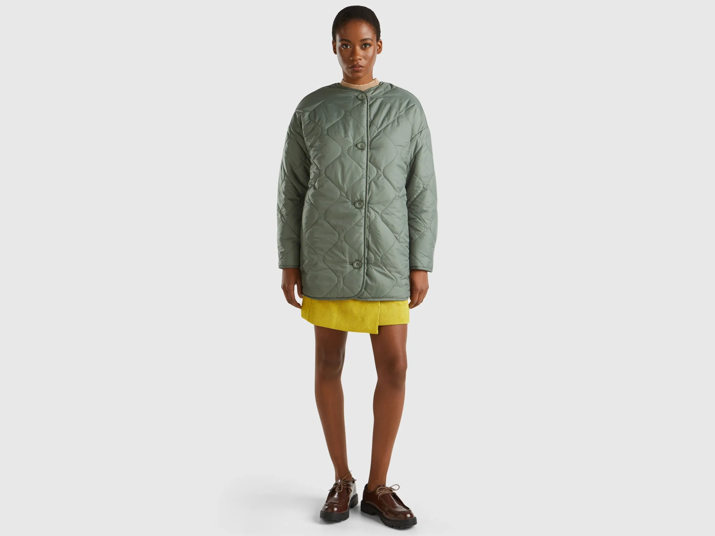 Long bomber jacket in nylon