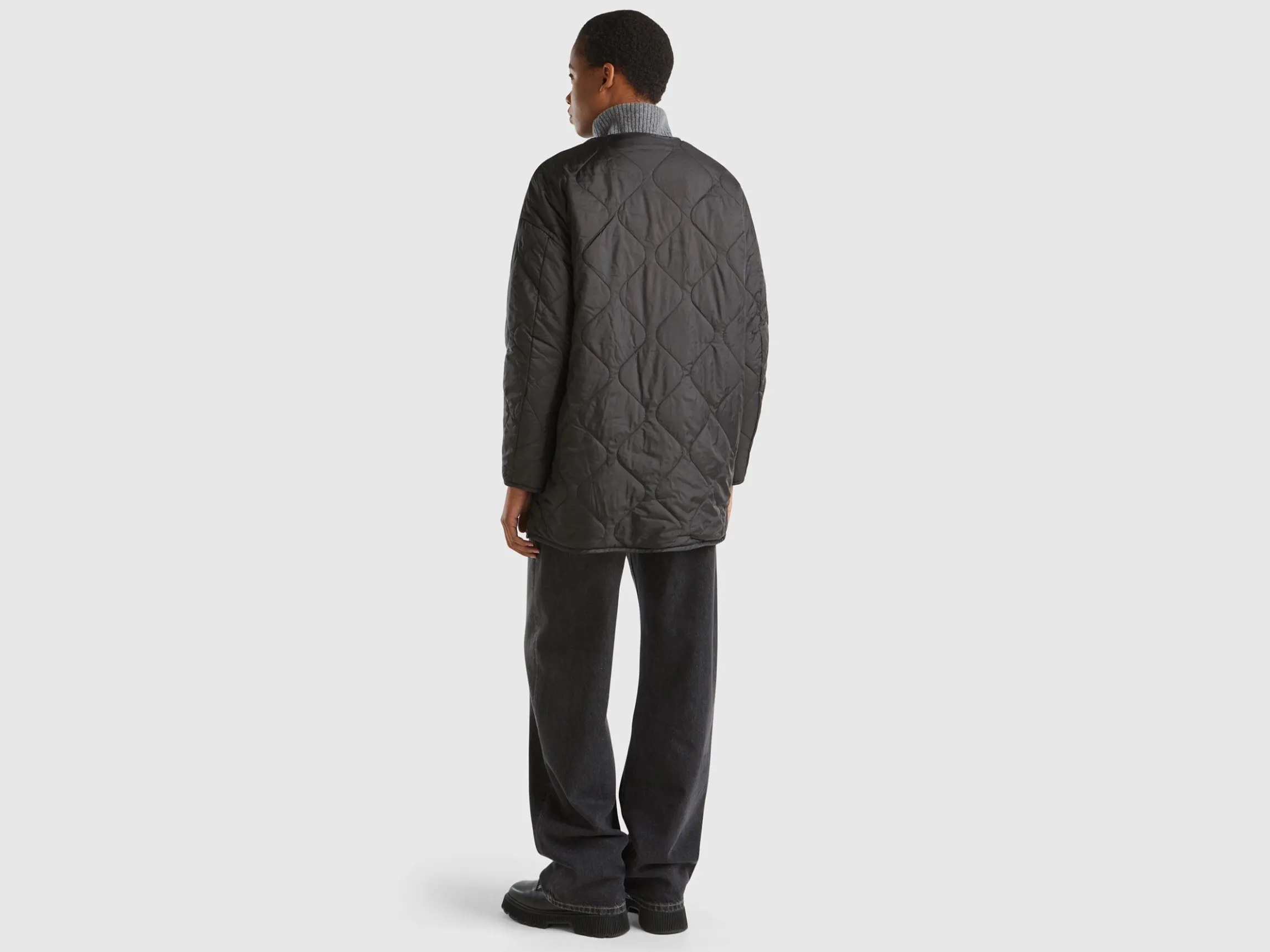 Long bomber jacket in nylon