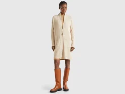 Long cardigan in pure Shetland wool